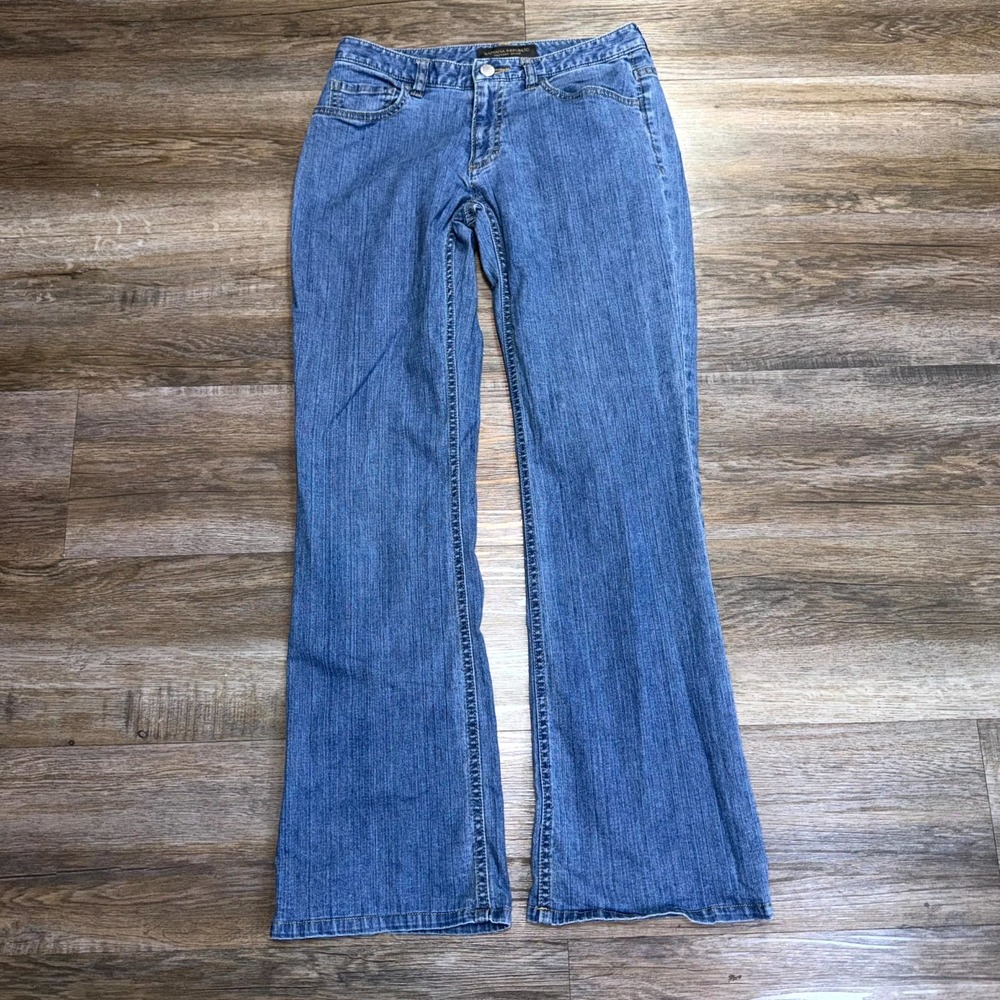 Banana Republic Bootcut Leg Jeans Womens 0 Blue Denim Cotton Stretch Medium Wash